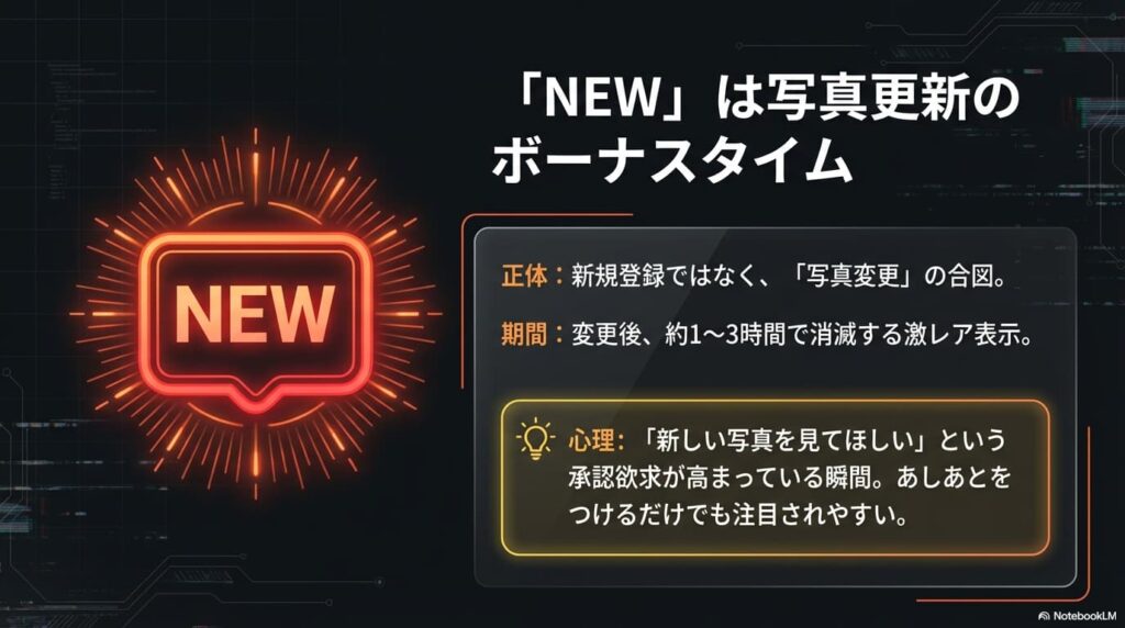 写真更新で現れるnewマークの表示期間