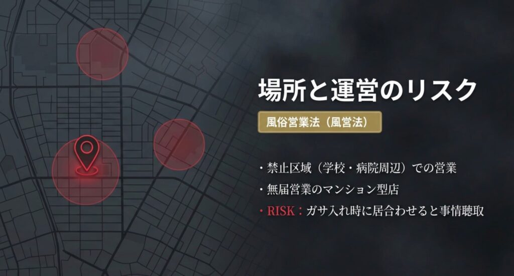風営法違反や場所提供での逮捕事例