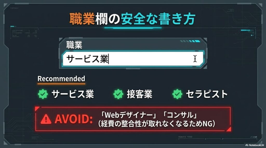 売り専と書けない職業欄の安全な書き方