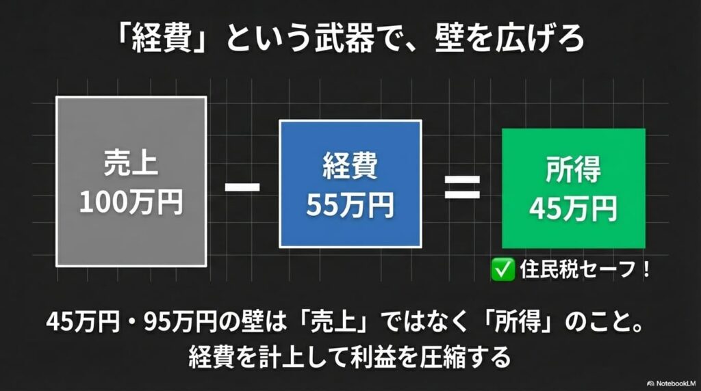 【重要】「45万円」は売上じゃない！経費を使えば枠は広がる