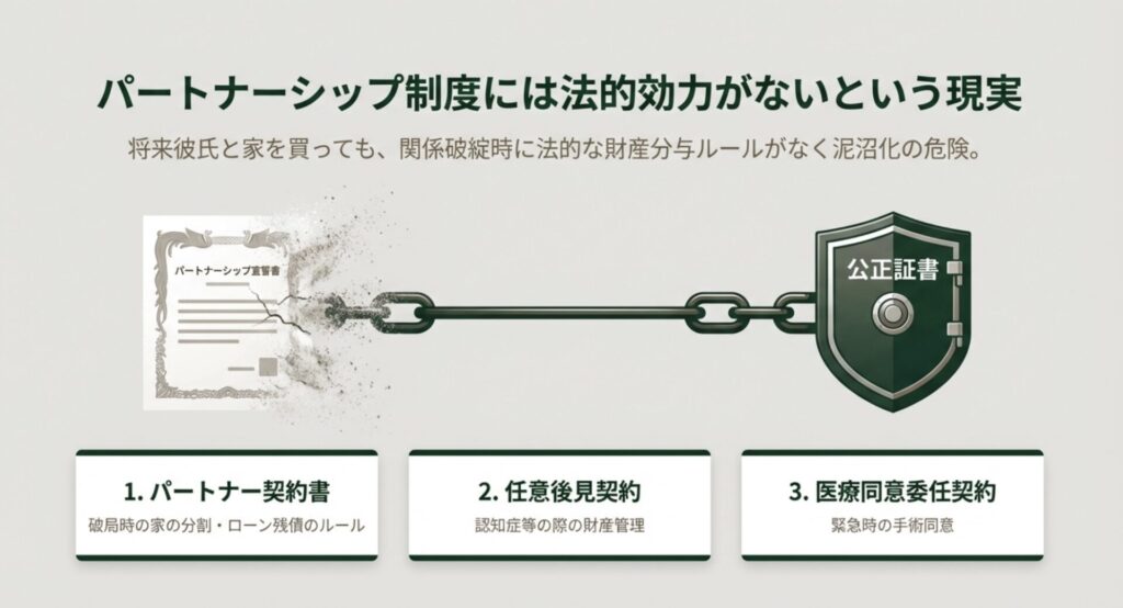 パートナーシップ制度の限界と法的防衛策