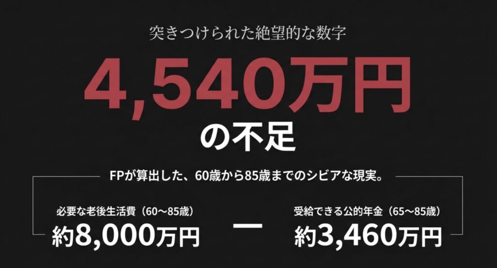 老後資金のショートフォール(不足額)に呆然